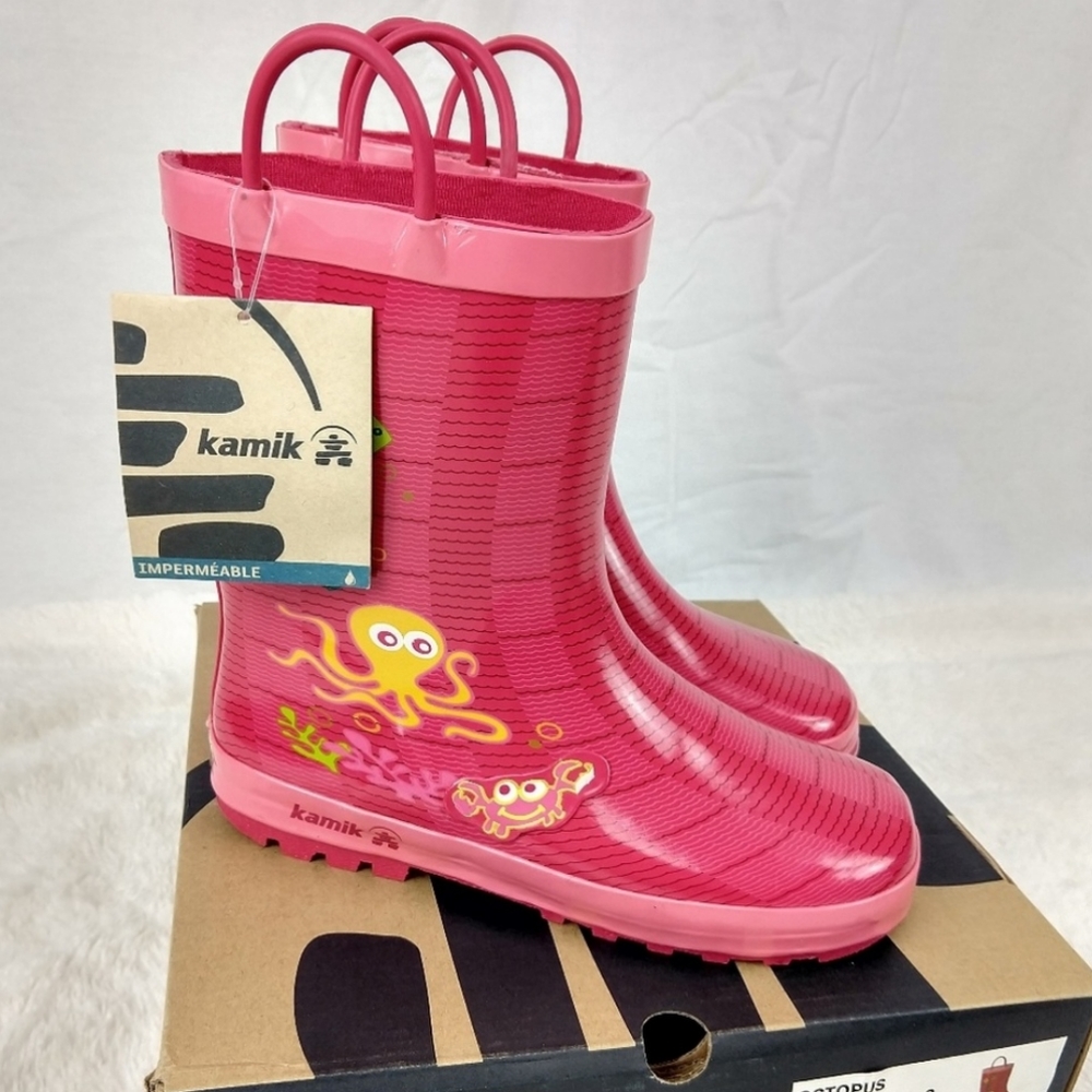 NWT Kamik Rainboots Pink Octopus